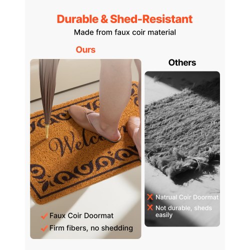 Door Mat Welcome Doormat for Outdoor Entrance 295 x 17 AllWeather Faux