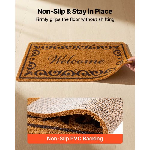 Door Mat Welcome Doormat for Outdoor Entrance 295 x 17 AllWeather Faux