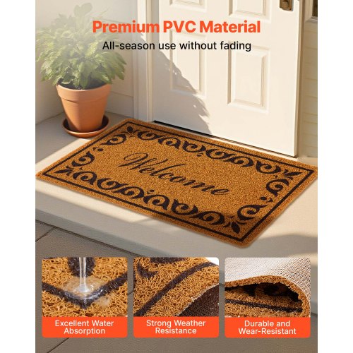 Door Mat Welcome Doormat for Outdoor Entrance 295 x 17 AllWeather Faux