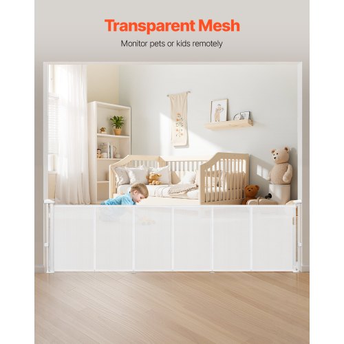 Retractable Baby Gate 34 inch Tall Extends up to 110 inch Wide
