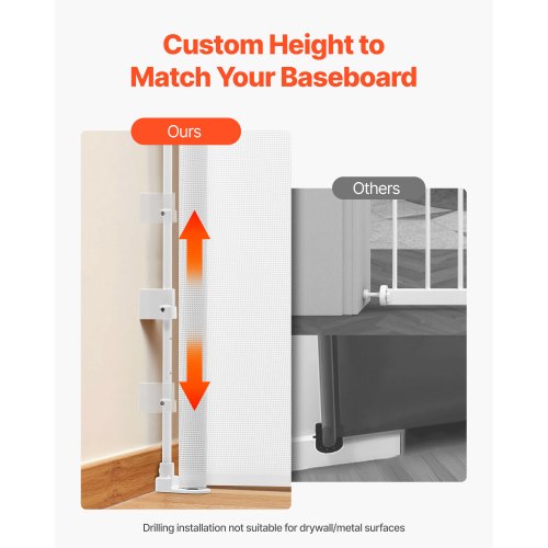 Retractable Baby Gate Extends to 57 inch Wide 38.5 inch Tall with Security Lock