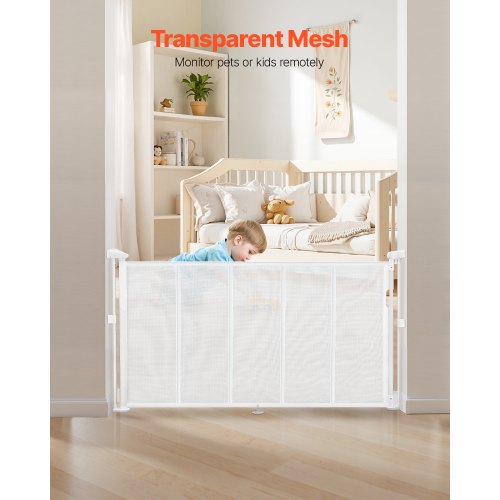 Retractable Baby Gate 34 inch Tall Extends up to 55 inch Wide Retractable