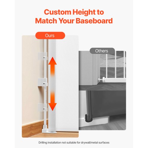 Retractable Baby Gate Extends to 72.8 inch Wide 31.3 inch Tall with Security Lock