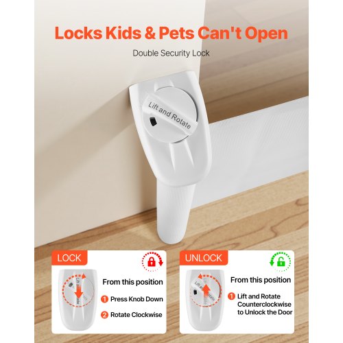 Retractable Baby Gate Extends to 72.8 inch Wide 31.3 inch Tall with Security Lock