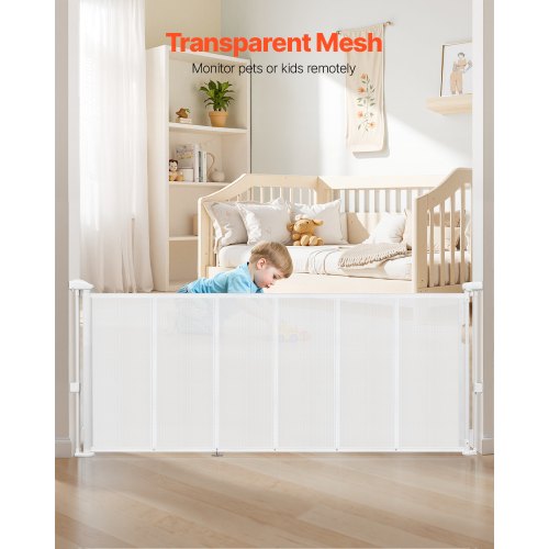 Retractable Baby Gate 34 inch Tall Extends up to 71 inch Wide Retractable