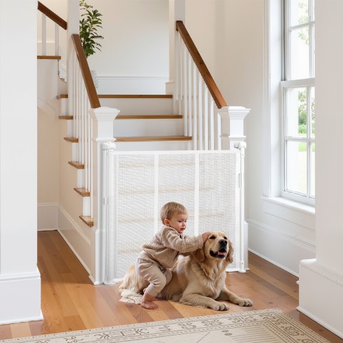 Retractable Baby Gate 34 inch Tall Extends up to 71 inch Wide Retractable