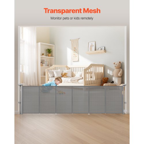 Retractable Baby Gate 34 inch Tall Extends up to 110 inch Wide 1