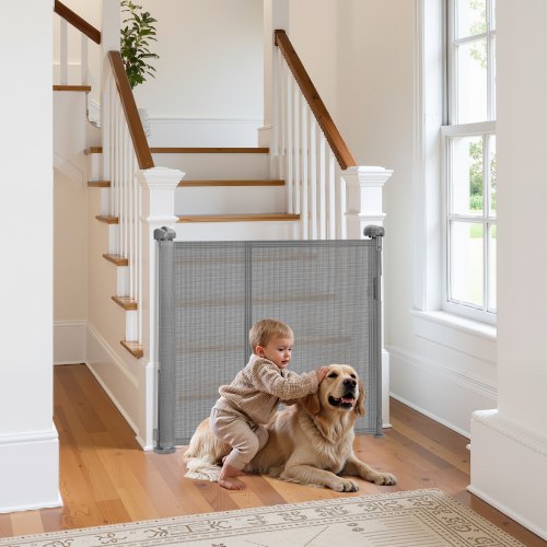 Retractable Baby Gate 34 inch Tall Extends up to 110 inch Wide 1