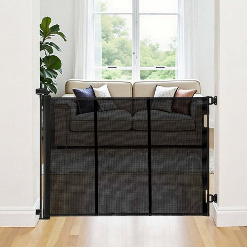 Retractable Baby Gate Extends to 120 inch Extra Wide 38.5 inch Tall