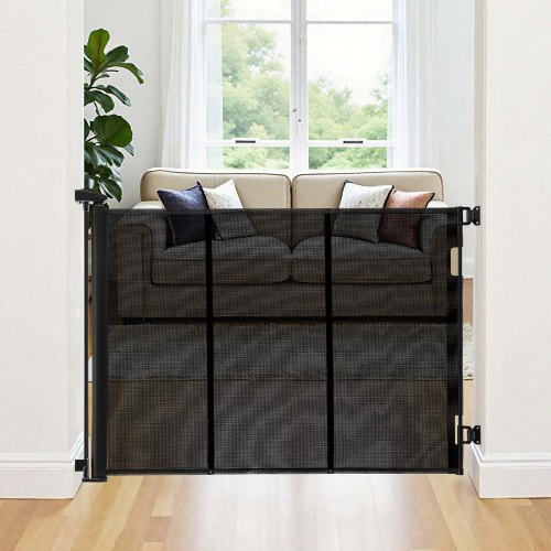 Retractable Baby Gate Extends to 163.3 inch Extra Wide 39 inch Tall