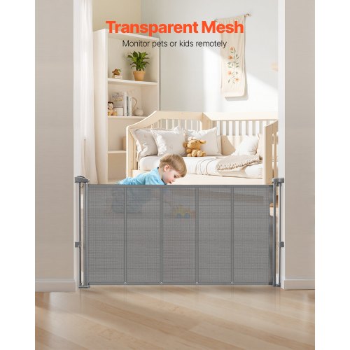 Retractable Baby Gate 34 inch Tall Extends up to 55 inch Wide Retractable