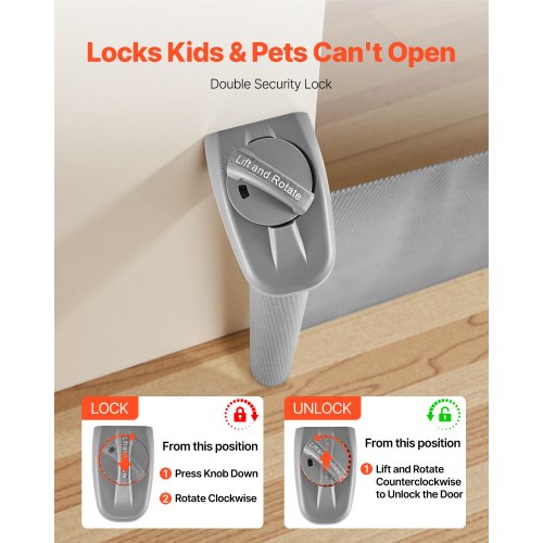 Retractable Baby Gate Extends to 57 inch Wide 38.5 inch Tall with Security Lock 1