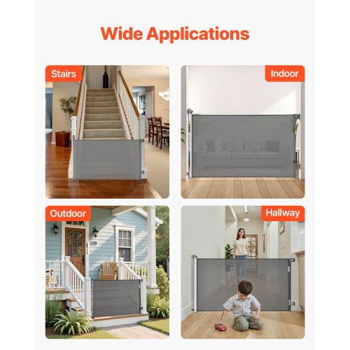 Retractable Baby Gate Extends to 57 inch Wide 38.5 inch Tall with Security Lock 1