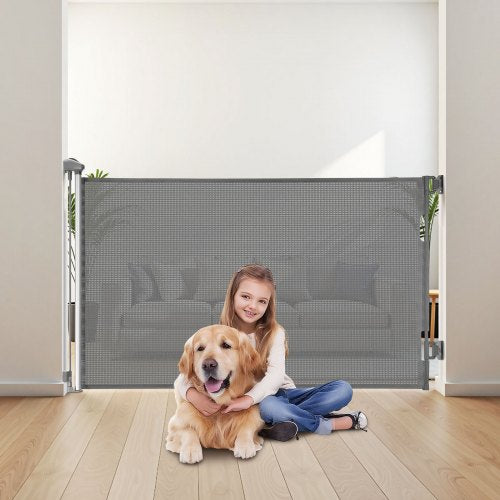 Retractable Baby Gate Extends to 57 inch Wide 38.5 inch Tall with Security Lock 1