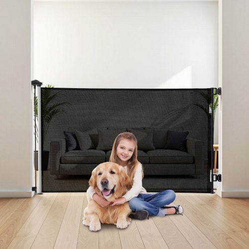 Retractable Baby Gate Extends to 57 inch Wide 38.5 inch Tall with Security Lock 2