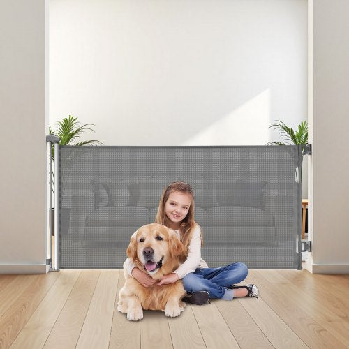 Retractable Baby Gate Extends to 56.3 inch Wide 31.3 inch Tall with Security Lock 2