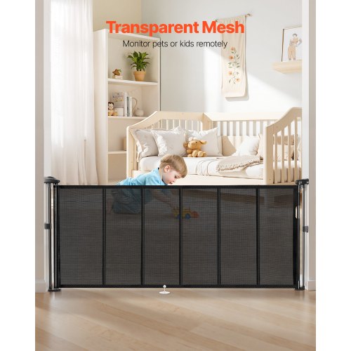 Retractable Baby Gate 34 inch Tall Extends up to 71 inch Wide Retractable
