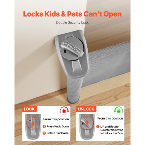 Retractable Baby Gate Extends to 72.8 inch Wide 31.3 inch Tall with Security Lock 1