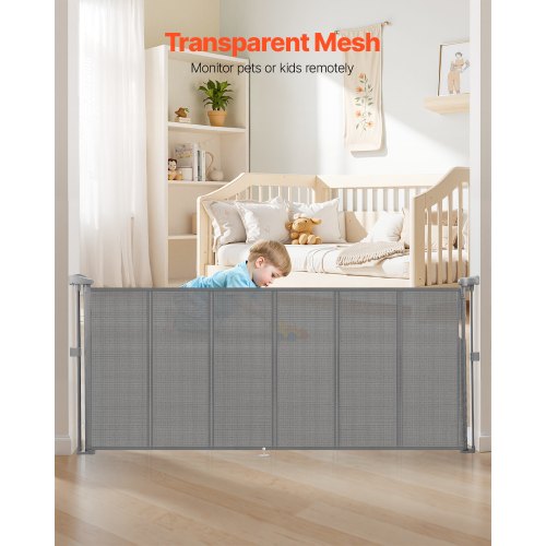 Retractable Baby Gate 34 inch Tall Extends up to 71 inch Wide Retractable
