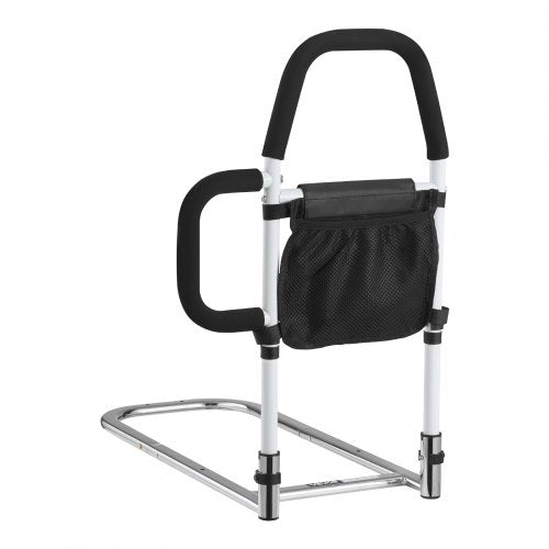 Bed Rail for Elderly Bedside Assist Rails with Side Handle and PU Handrail