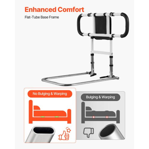 Bed Rail for Elderly Foldable Extendable Bedside Assist Rail with Side