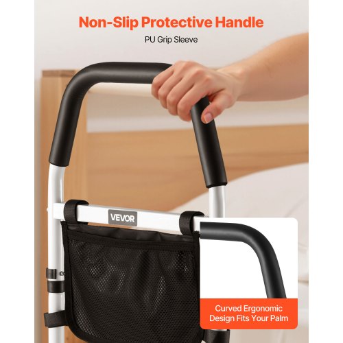 Bed Rail for Elderly Bedside Assist Rails with PU Handrail Adjustable