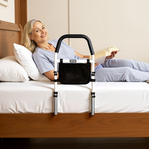 Bed Rail for Elderly Bedside Assist Rails with PU Handrail Adjustable