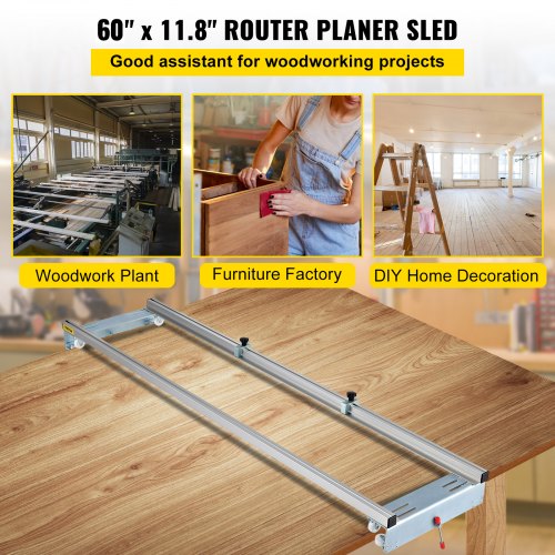 Router Sled 60 inches 152.4cm Width Slab Guide Jig for Woodworking with Locking