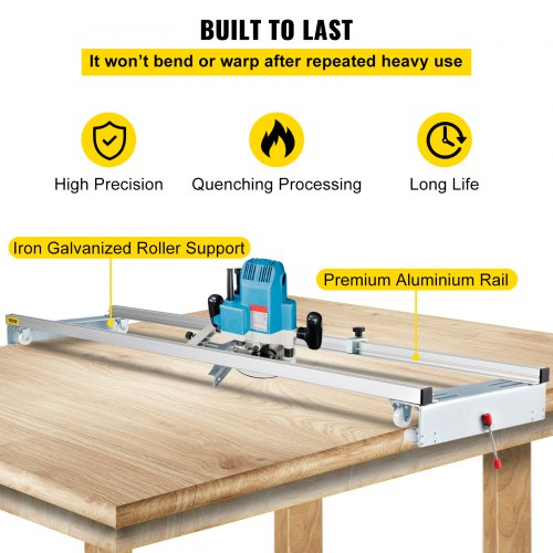 Router Sled 60 inches 152.4cm Width Slab Guide Jig for Woodworking with Locking