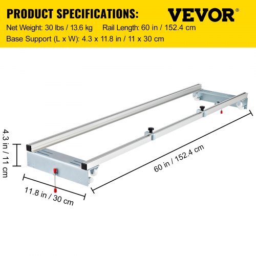 Router Sled 60 inches 152.4cm Width Slab Guide Jig for Woodworking with Locking