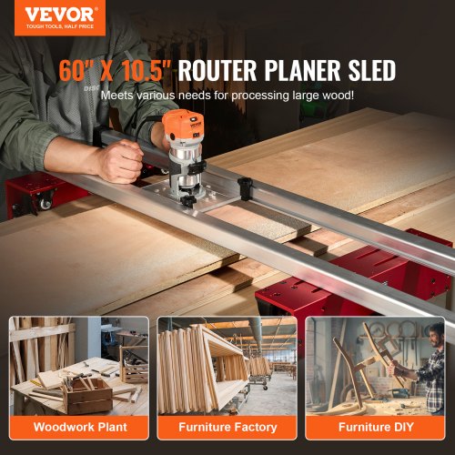Router Sled 60 inches Portable and Adjustable Slab Flattening Jig DIY