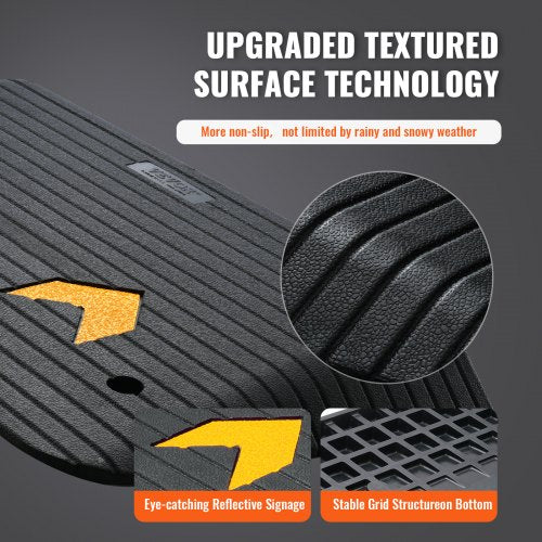 Upgraded Rubber Threshold Ramp 35 Rise Door Ramp with 1 Channel Natural