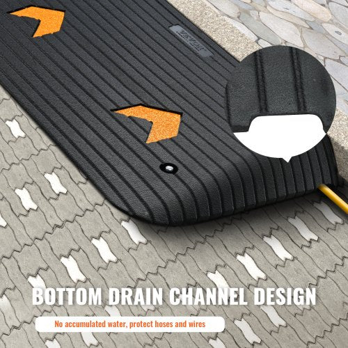 Upgraded Rubber Threshold Ramp 35 Rise Door Ramp with 1 Channel Natural
