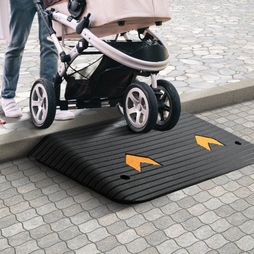 Upgraded Rubber Threshold Ramp 35 Rise Door Ramp with 1 Channel Natural