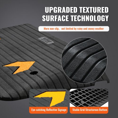 Upgraded Rubber Threshold Ramp 3 Rise Door Ramp with 1 Channel Natural