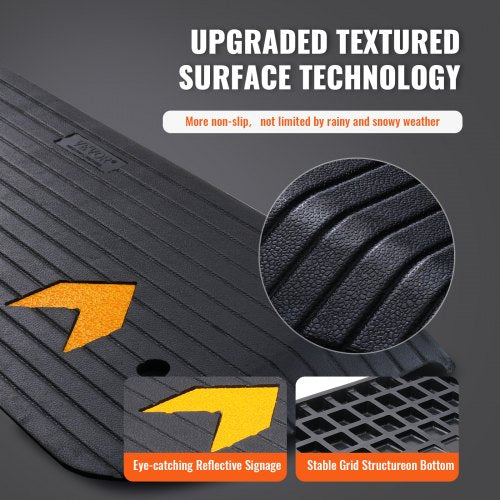 Upgraded Rubber Threshold Ramp 15 Rise Wheelchair Ramp Doorway Natural