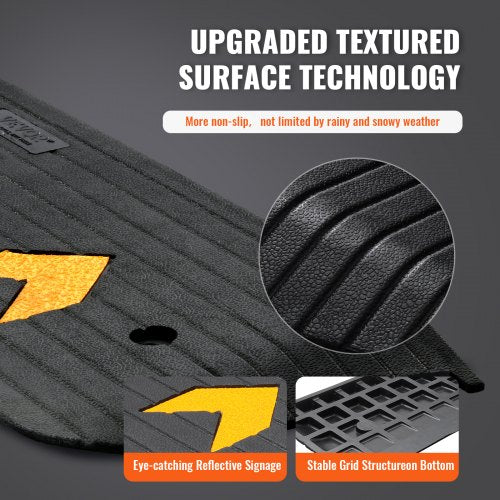 Upgraded Rubber Threshold Ramp 1 Rise Wheelchair Ramp Doorway Natural
