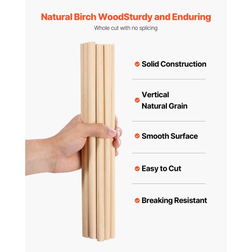25Pcs Wooden Dowel Rods 12 x 12 Inch Natural Birch Wood Sticks Dowels