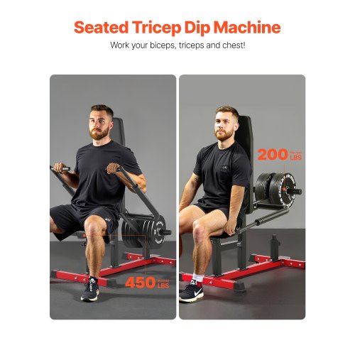 Seated Dip Machine Tricep Bicep Press Down Machine with Cable Bar