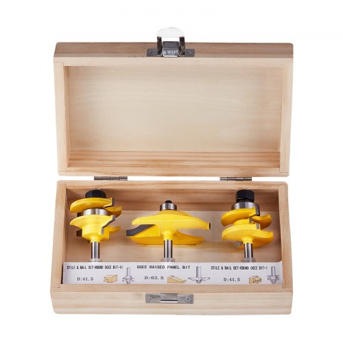 Router Bits Set 3 Pieces Carbide Router Bit Kit with 14 Inch Shank Wood