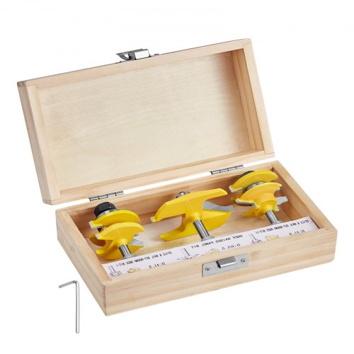 Router Bits Set 3 Pieces Carbide Router Bit Kit with 14 Inch Shank Wood