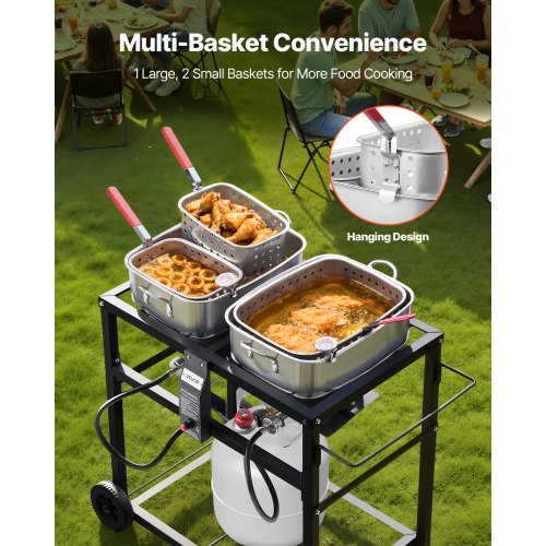 Outdoor Propane Deep Fryer DualTank 18QTx2 Commercial Fryer MultiPurpose