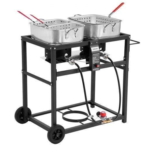 Outdoor Propane Deep Fryer DualTank 18QTx2 Commercial Fryer MultiPurpose