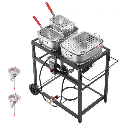 Outdoor Propane Deep Fryer DualTank 18QTx2 Commercial Fryer MultiPurpose
