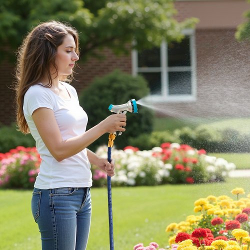 Hose Nozzle 10 Adjustable Spray Patterns Metal Water Hose Nozzle