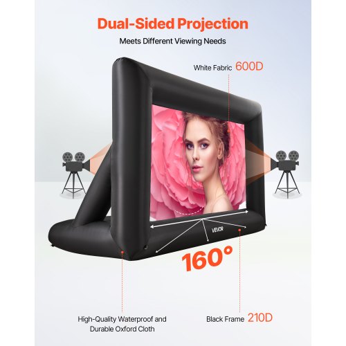 14FT Inflatable Projector Screen Inflatable Movie Screen Outdoor with 120W