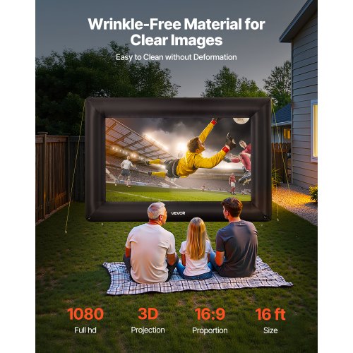 16FT Inflatable Projector Screen Inflatable Movie Screen Outdoor with 250W