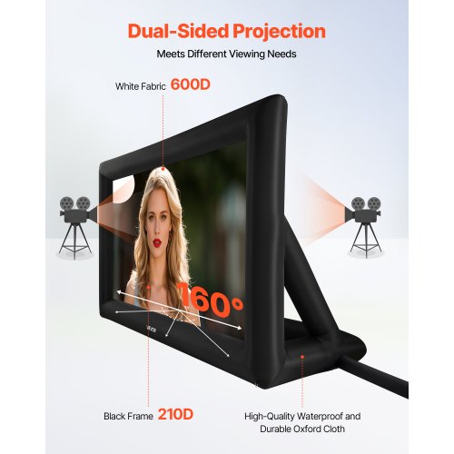 16FT Inflatable Projector Screen Inflatable Movie Screen Outdoor with 250W