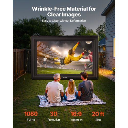 20FT Inflatable Projector Screen Inflatable Movie Screen Outdoor with 250W
