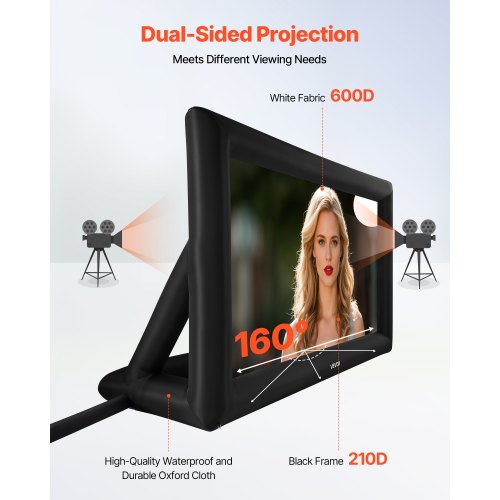 20FT Inflatable Projector Screen Inflatable Movie Screen Outdoor with 250W